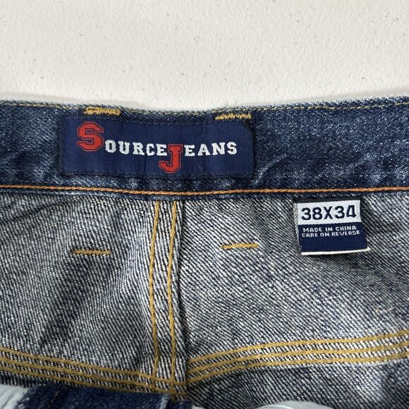 Vtg Source Jeans Mens 38 X 34 Blue Straight Baggy Loose Fit Grunge Y2K - Picture 3 of 10